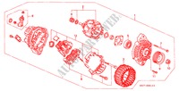 LICHTMASCHINE(MITSUBISHI) für Honda CIVIC CRX ESI 2 Türen 5 gang-Schaltgetriebe 1997
