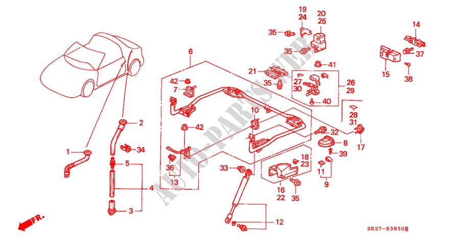 DACHHALTER für Honda CIVIC CRX VTI 2 Türen 5 gang-Schaltgetriebe 1992