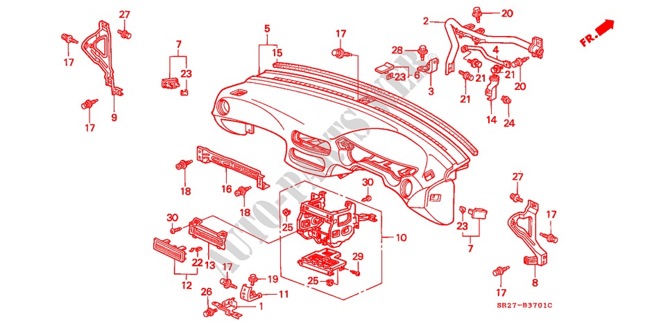 INSTRUMENTENBRETT(RH) für Honda CIVIC CRX ESI 2 Türen 4 gang automatikgetriebe 1993