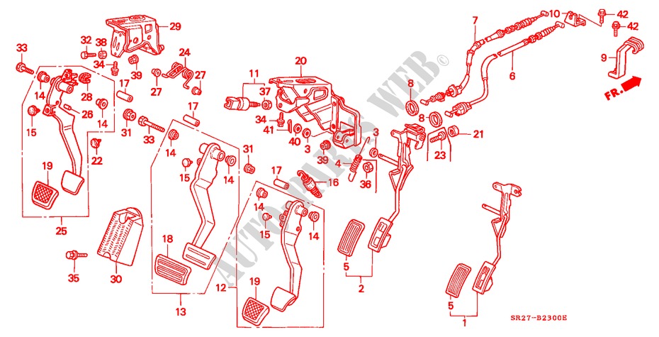 PEDAL(LH) für Honda CIVIC CRX ESI        AUSTRIA 2 Türen 4 gang automatikgetriebe 1995