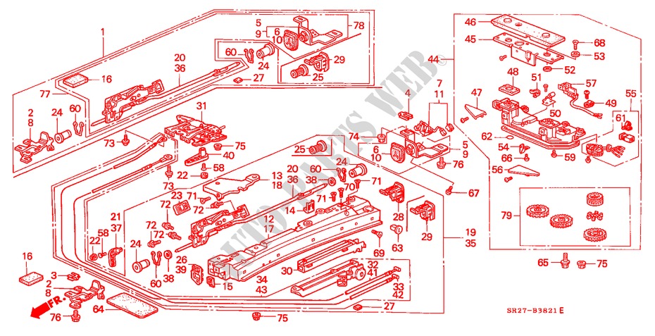 SCHLOSS, DACHSEITE(STROM) für Honda CIVIC CRX ESI        AUSTRIA 2 Türen 4 gang automatikgetriebe 1995