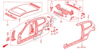 GEHAEUSESTRUKTUR(AUSSENBLECH) für Honda CIVIC VTI 3 Türen 5 gang-Schaltgetriebe 1994