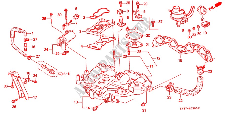 ANSAUGKRUEMMER (VERGASER) für Honda CIVIC DX 3 Türen 5 gang-Schaltgetriebe 1994