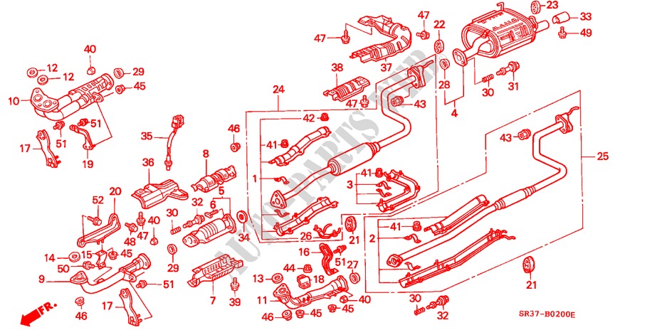 AUSPUFFROHR für Honda CIVIC VTI 3 Türen 5 gang-Schaltgetriebe 1992