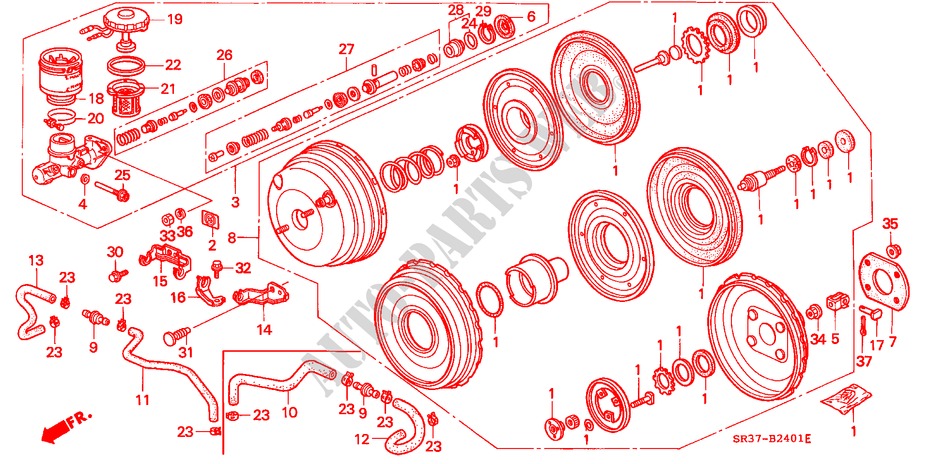 HAUPTBREMSZYLINDER/ MASTER POWER(2) für Honda CIVIC VTI 3 Türen 5 gang-Schaltgetriebe 1992