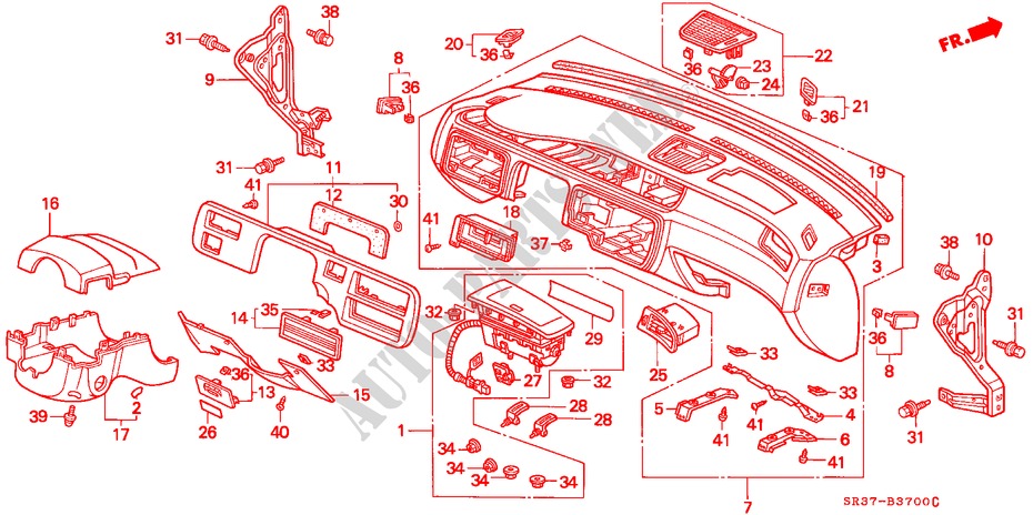 INSTRUMENTENBRETT(LH) für Honda CIVIC VTI 3 Türen 5 gang-Schaltgetriebe 1993