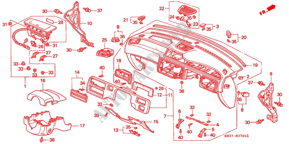 INSTRUMENTENBRETT(RH) für Honda CIVIC VTI 3 Türen 5 gang-Schaltgetriebe 1992