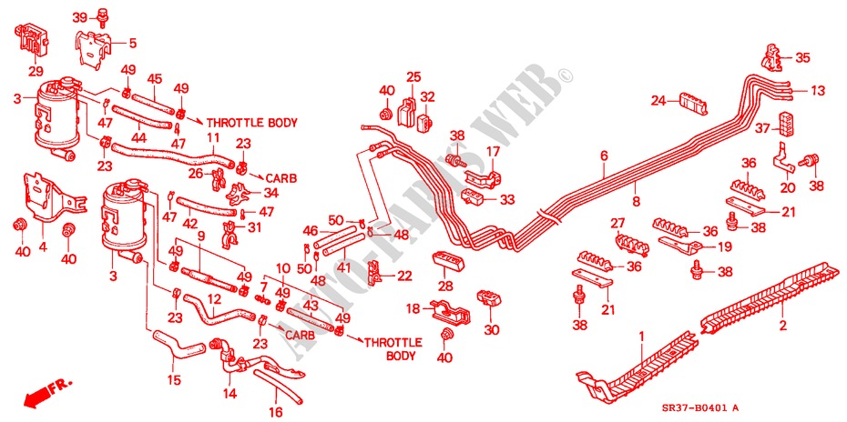 KRAFTSTOFFLEITUNG(VERGASER) ('94 ) für Honda CIVIC DX 3 Türen 5 gang-Schaltgetriebe 1994