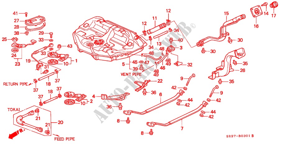 KRAFTSTOFFTANK(PGM FI) für Honda CIVIC DXI 3 Türen 5 gang-Schaltgetriebe 1993