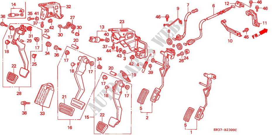 PEDAL(LH) für Honda CIVIC DXI 3 Türen 5 gang-Schaltgetriebe 1992