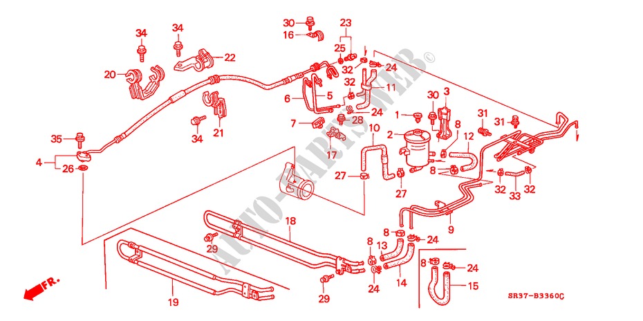 SERVOLENKLEITUNG(LH) für Honda CIVIC ESI        AUSTRIA 3 Türen 5 gang-Schaltgetriebe 1993