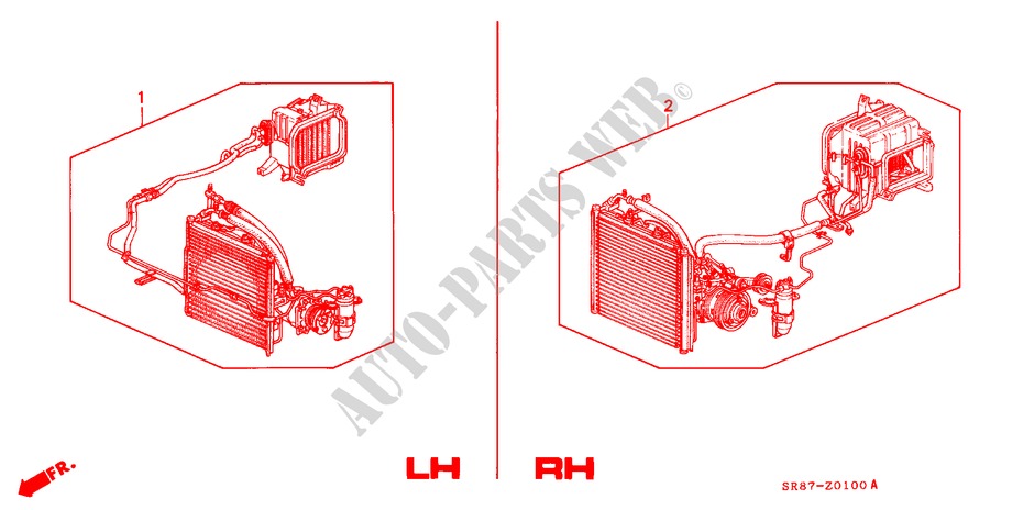 KLIMAANLAGE (SATZ) für Honda CIVIC COUPE ESI 2 Türen 4 gang automatikgetriebe 1995