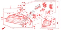 SCHEINWERFER für Honda PRELUDE 2.3I 2 Türen 4 gang automatikgetriebe 1993