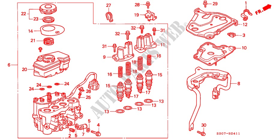 ABS MODULATOR(2) für Honda PRELUDE 2.0I 2 Türen 4 gang automatikgetriebe 1993