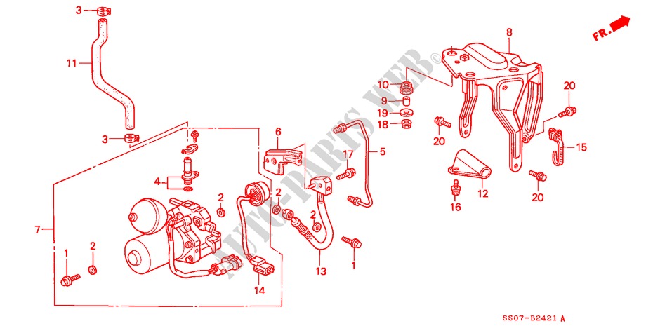ABS SAMMELBEHAELTER(2) für Honda PRELUDE 2.3I 2 Türen 4 gang automatikgetriebe 1992