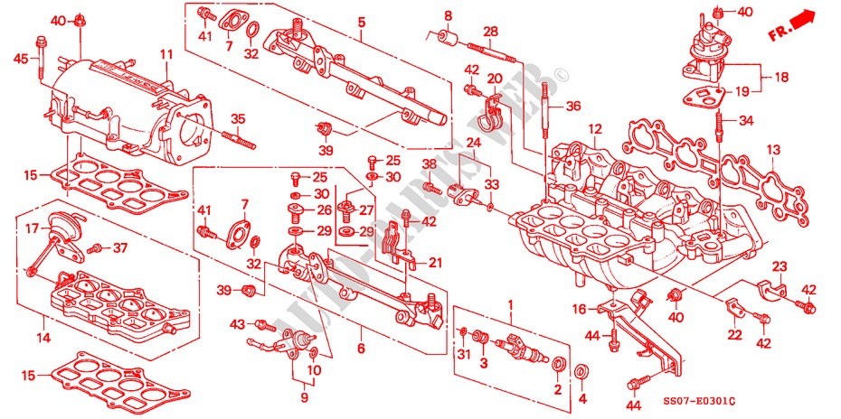 ANSAUGKRUEMMER(2) für Honda PRELUDE 2.3I 2 Türen 5 gang-Schaltgetriebe 1993