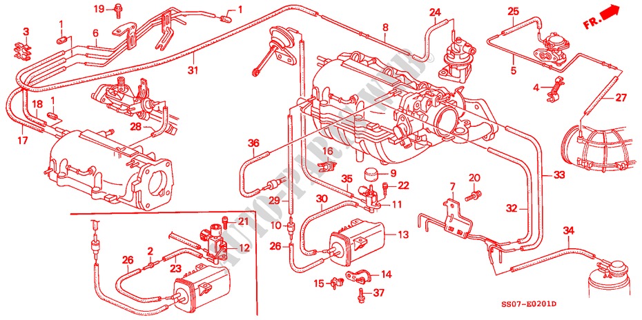 EINBAULEITUNG/ROHRE(2) für Honda PRELUDE 2.3I 2 Türen 4 gang automatikgetriebe 1992