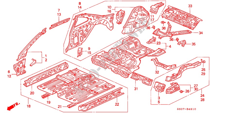 GEHAEUSESTRUKTUR(2) für Honda PRELUDE 2.0I 2 Türen 5 gang-Schaltgetriebe 1993