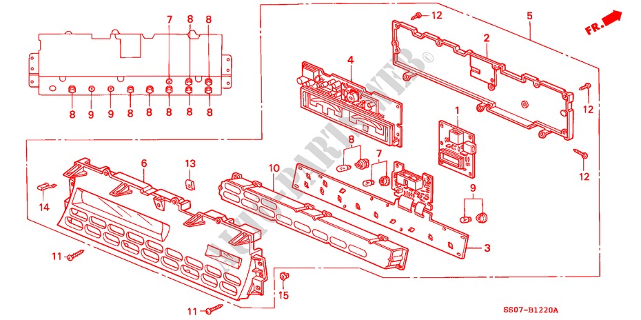 INSTRUMENT HILFSANZEIGE(1) für Honda PRELUDE 2.0I 2 Türen 5 gang-Schaltgetriebe 1993