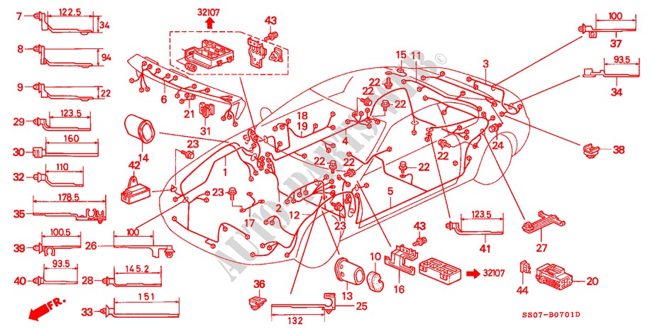 KABELBAUM(2) für Honda PRELUDE 2.3I 2 Türen 4 gang automatikgetriebe 1992
