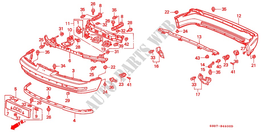 STOSSTANGE für Honda PRELUDE 2.3I 2 Türen 4 gang automatikgetriebe 1992