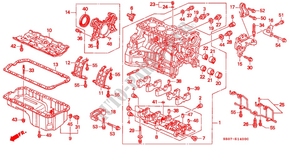 ZYLINDERBLOCK/OELWANNE für Honda PRELUDE 2.0I 2 Türen 4 gang automatikgetriebe 1993