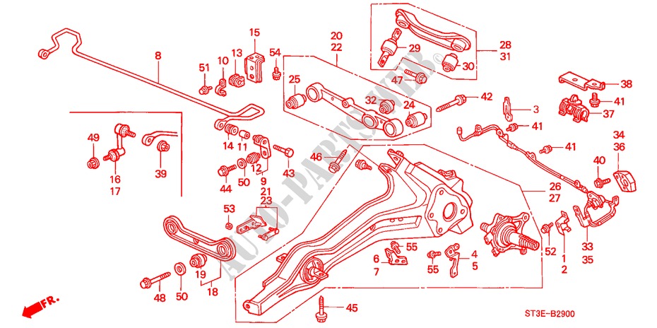 HINTEN STABILISATOR/ UNTERER ARM, HINTEN für Honda CIVIC 2.0ITD        90PS 5 Türen 5 gang-Schaltgetriebe 2000