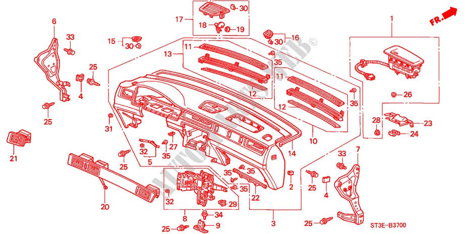INSTRUMENTENBRETT(LH) für Honda CIVIC 1.4I 5 Türen 5 gang-Schaltgetriebe 1999