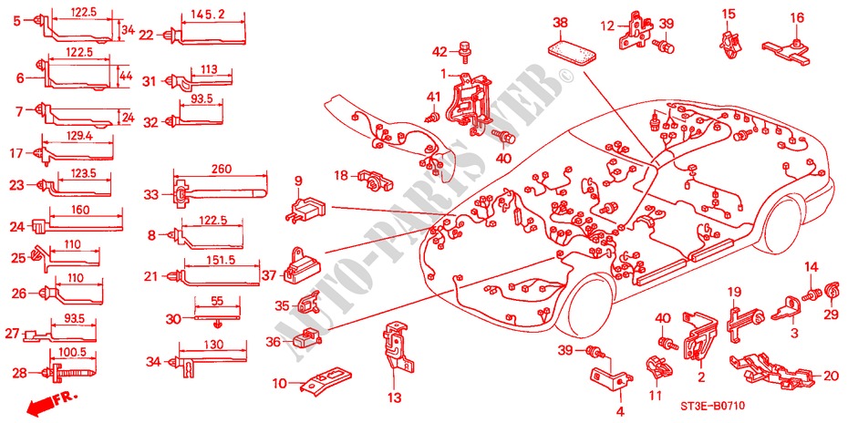 KABELBAUMBAND/BUEGEL(LH) für Honda CIVIC 1.4I          75PS 5 Türen 5 gang-Schaltgetriebe 1999