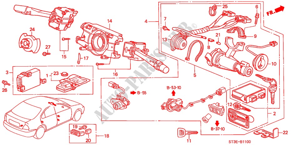 KOMBISCHALTER(LH) für Honda CIVIC 1.4I 5 Türen 5 gang-Schaltgetriebe 1999