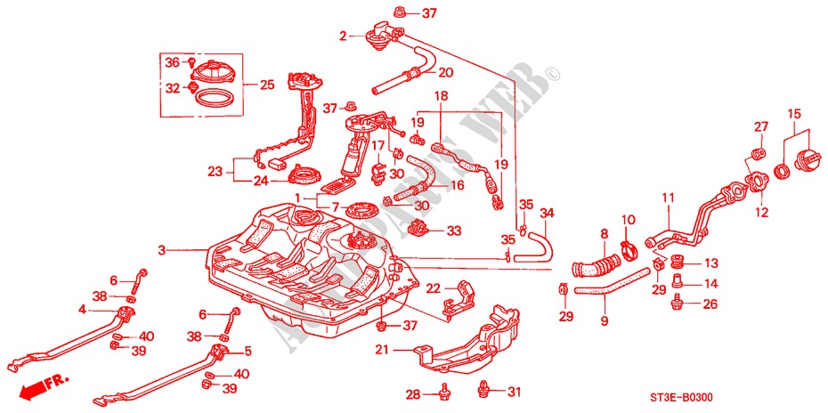 KRAFTSTOFFTANK für Honda CIVIC 1.4I          75PS 5 Türen 5 gang-Schaltgetriebe 1999