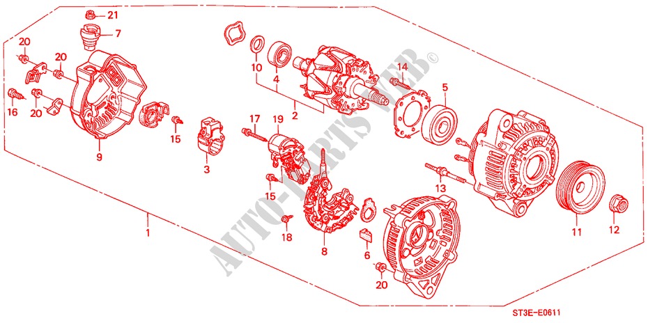 LICHTMASCHINE(DENSO) für Honda CIVIC VTI 5 Türen 5 gang-Schaltgetriebe 1999