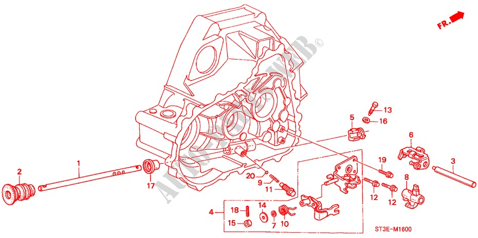 SCHALTSTANGE/SCHALTHEBELHALTERUNG (DOHC) für Honda CIVIC VTI 5 Türen 5 gang-Schaltgetriebe 1999