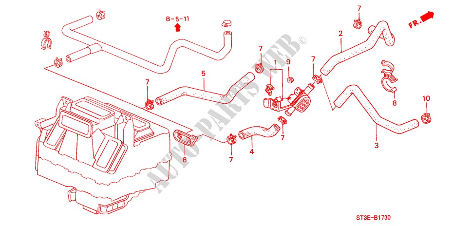 WASSERVENTIL für Honda CIVIC 1.4I          75PS 5 Türen 5 gang-Schaltgetriebe 1999