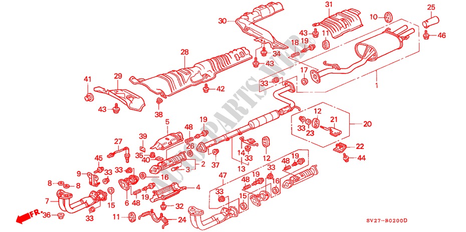 AUSPUFFROHR(KE,KG) für Honda ACCORD COUPE 2.2IES 2 Türen 5 gang-Schaltgetriebe 1994