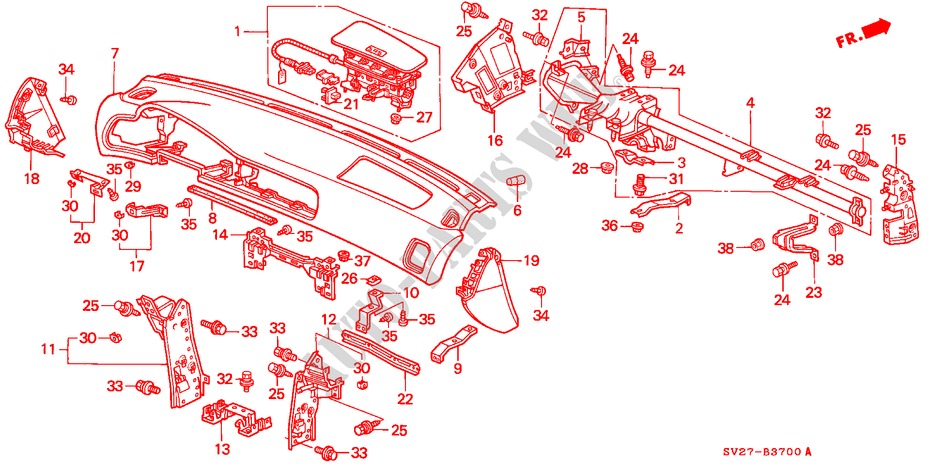 INSTRUMENTENBRETT(LH) für Honda ACCORD COUPE 2.2IES 2 Türen 4 gang automatikgetriebe 1995
