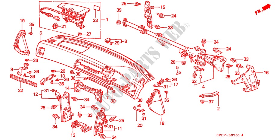 INSTRUMENTENBRETT(RH) für Honda ACCORD COUPE 2.2IES 2 Türen 4 gang automatikgetriebe 1997