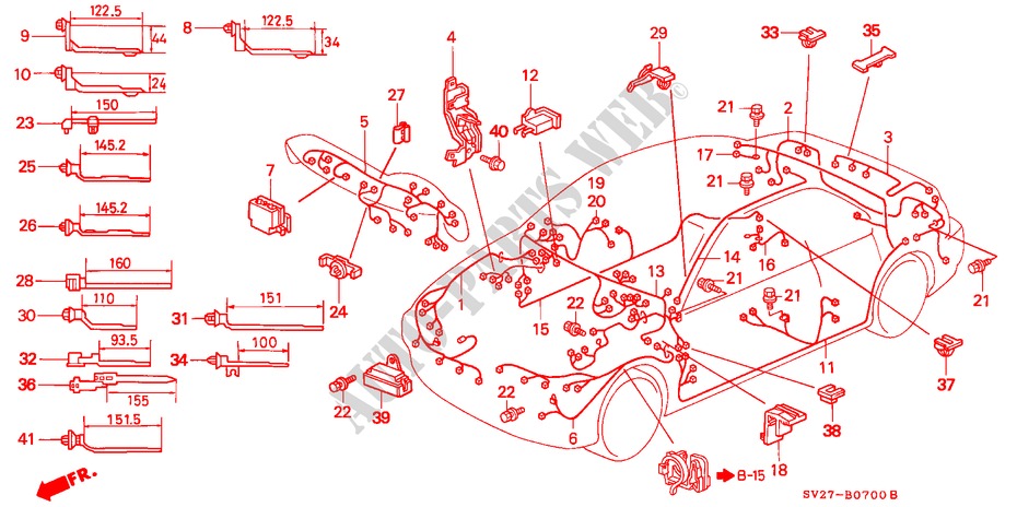 KABELBAUM(LH) für Honda ACCORD COUPE 2.2IES 2 Türen 5 gang-Schaltgetriebe 1994