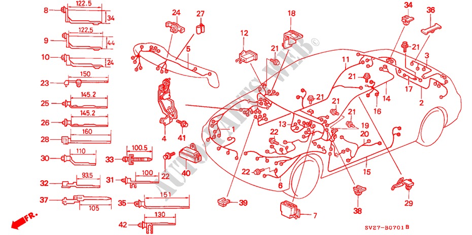 KABELBAUM(RH) für Honda ACCORD COUPE 2.2IES 2 Türen 4 gang automatikgetriebe 1997