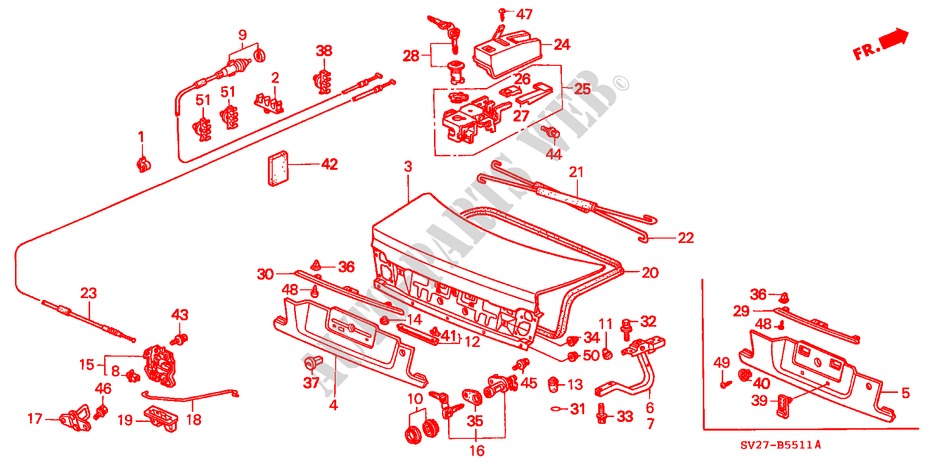 KOFFERRAUMDECKEL('96 ) für Honda ACCORD COUPE 2.0IES 2 Türen 5 gang-Schaltgetriebe 1996