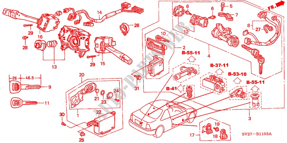 KOMBISCHALTER ('96 )(KE) für Honda ACCORD COUPE 2.2IES 2 Türen 4 gang automatikgetriebe 1997