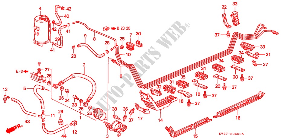 KRAFTSTOFFLEITUNG(LH) für Honda ACCORD COUPE 2.2IES 2 Türen 5 gang-Schaltgetriebe 1994