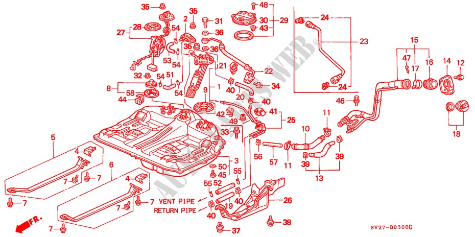 KRAFTSTOFFTANK für Honda ACCORD COUPE 2.2IES 2 Türen 5 gang-Schaltgetriebe 1994