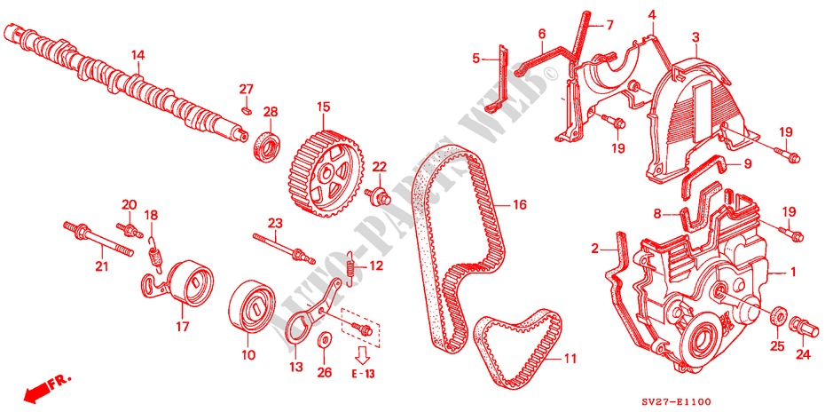 NOCKENWELLE/STEUERRIEMEN für Honda ACCORD COUPE 2.2IES 2 Türen 5 gang-Schaltgetriebe 1994