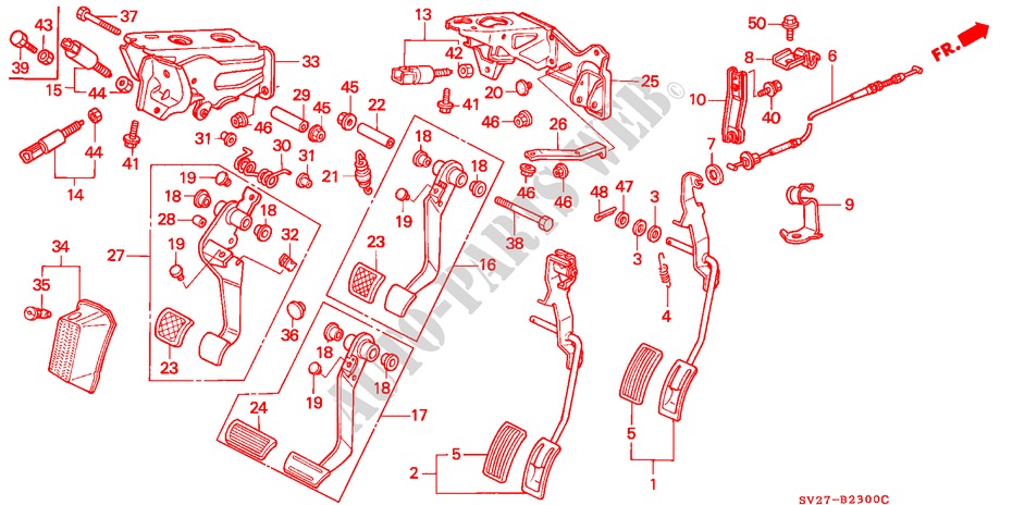PEDAL für Honda ACCORD COUPE 2.2IES 2 Türen 5 gang-Schaltgetriebe 1994