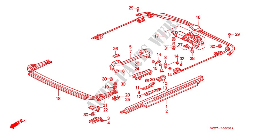 SCHIEBEDACH für Honda ACCORD COUPE 2.2IES 2 Türen 5 gang-Schaltgetriebe 1994