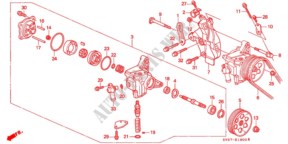 SERVOLENKPUMPE/BUEGEL für Honda ACCORD COUPE 2.2IES 2 Türen 4 gang automatikgetriebe 1995