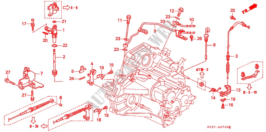 STEUERHEBEL für Honda ACCORD COUPE 2.2IES 2 Türen 4 gang automatikgetriebe 1995