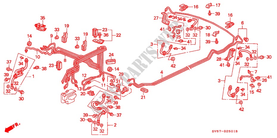 BREMSLEITUNGEN(ABS)(RH) für Honda ACCORD AERODECK 2.2IES 5 Türen 4 gang automatikgetriebe 1994