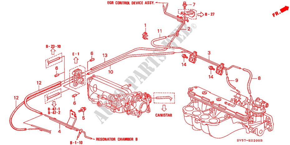 EINBAULEITUNG/ROHRE für Honda ACCORD AERODECK 2.0ILS 5 Türen 4 gang automatikgetriebe 1994